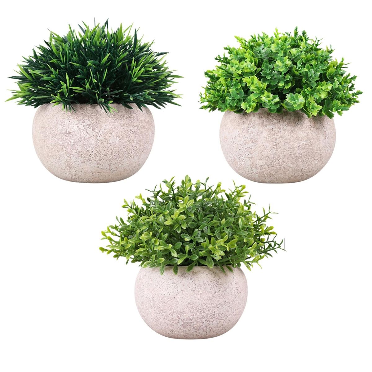 MOBII - Plantas Artificiales Con Macetero Decoracion 3 Unidades