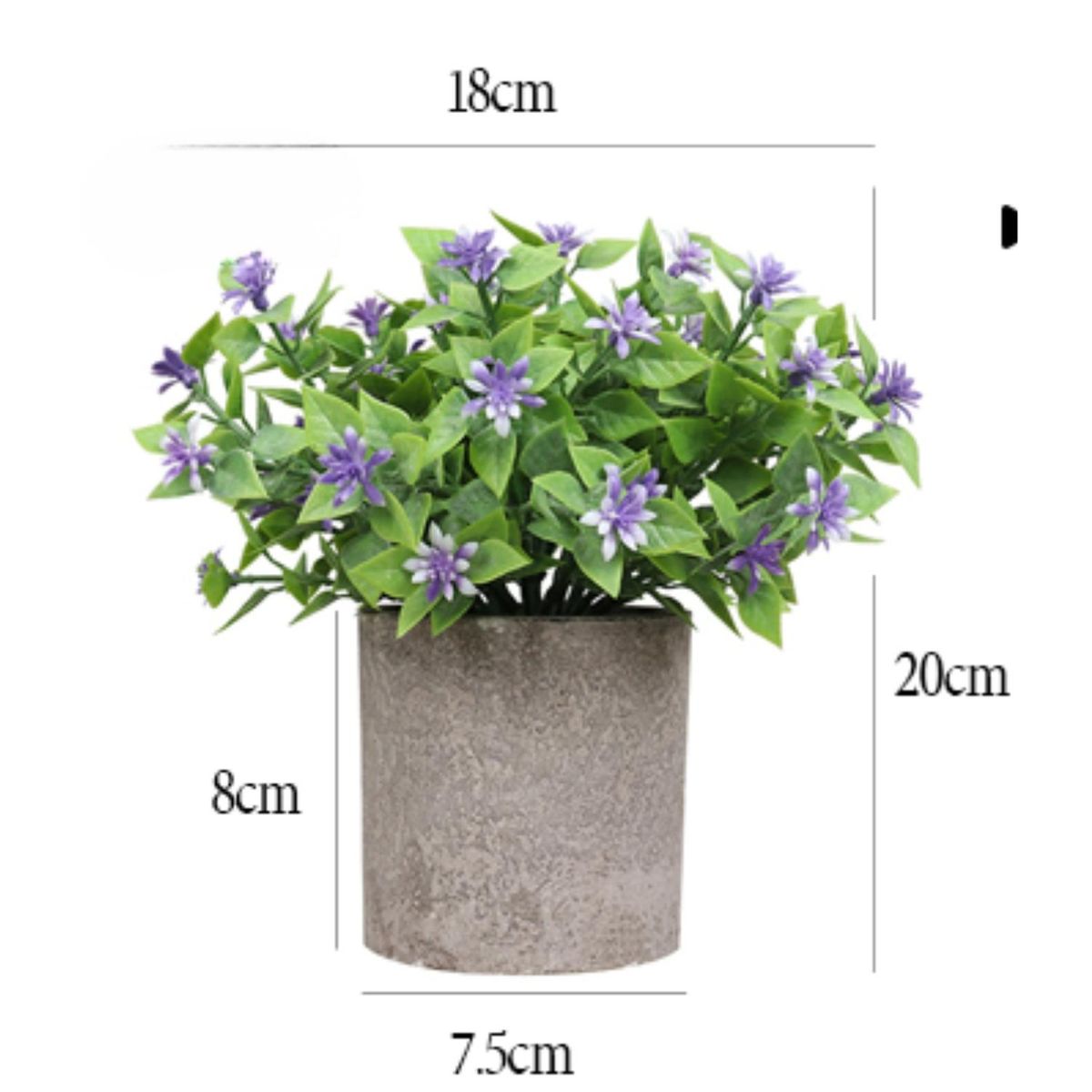 MOBII - Flores Artificiales Con Macetero Decoracion 3 Unidades