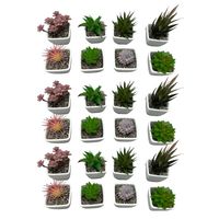 Mini Suculentas Artificiales + Macetero Decoracion 24 Uni.