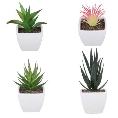 Imagen 2 del producto Mini Suculentas Artificiales + Macetero Decoracion 24 Uni.