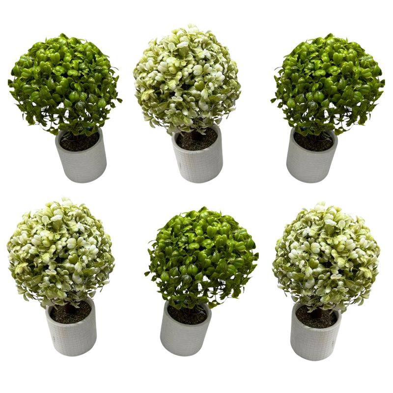 MOBII - Plantas Artificiales Mini Bonsai Arbol Decoracion 6 unidades