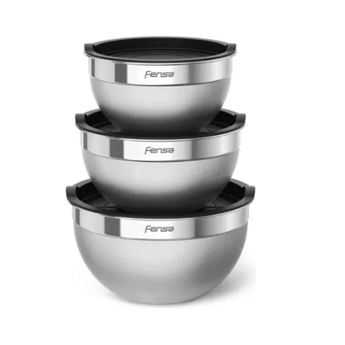 FENSA - SET DE BOWLS DE ACERO CON TAPA