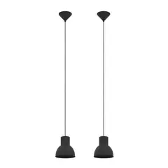 EGLO - Packx2 Lámpara Colgante Acero Negro H1100 2x40W E27 Cod206363M