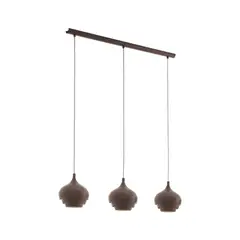 EGLO - Lámpara Colgante Camborne Acero Marrón L890 3x60W E27 Cod. 97216