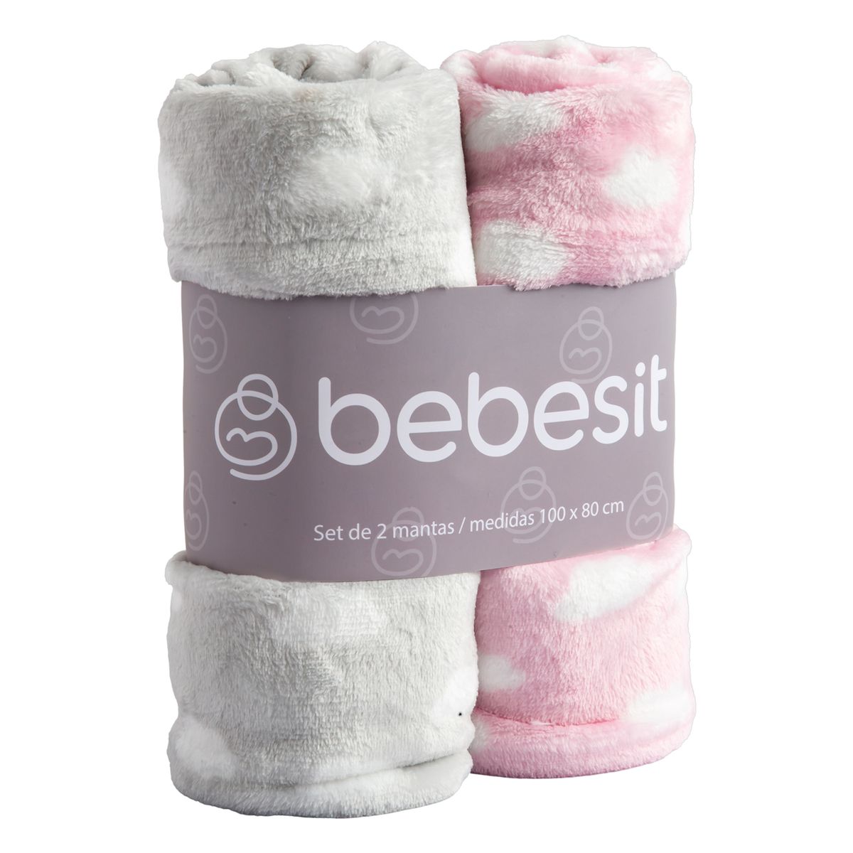BEBESIT - Pack 2 Mantas Bebe Hipoalergénica 100*80 cm Rosa Bebesit