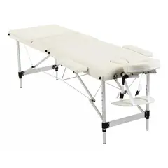 GLOMED - Camilla De Masajes Plegable 3 Cuerpos Blanca Deluxe