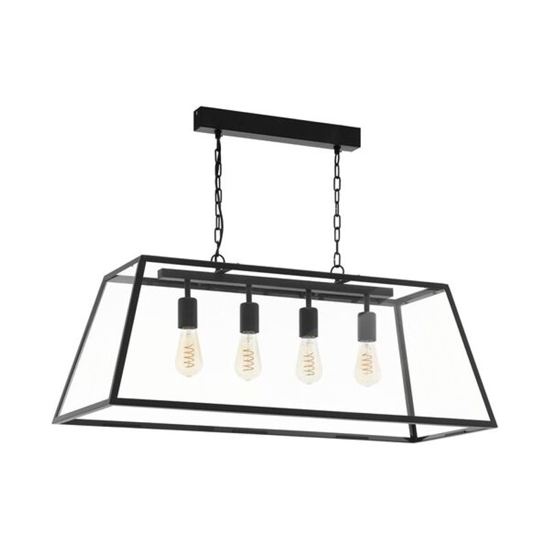 EGLO - Lámpara Colgante E27 Amesbury Acero Negro 49886