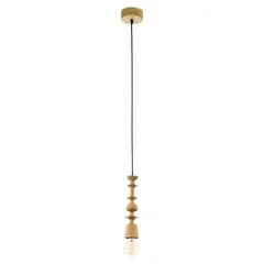 EGLO - Lámpara Colgante Avoltri Madera Roble L1100 DM70 1x60W E27 Cod. 49373