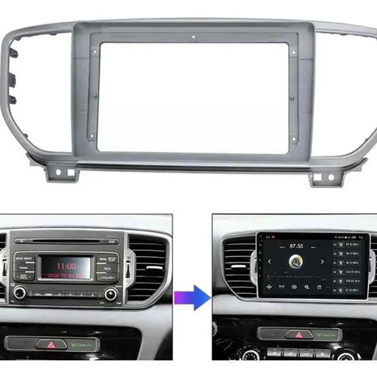 GENERICO - Bisel Adaptador De 9 Pulgadas Kia Sportage 2015 /2018