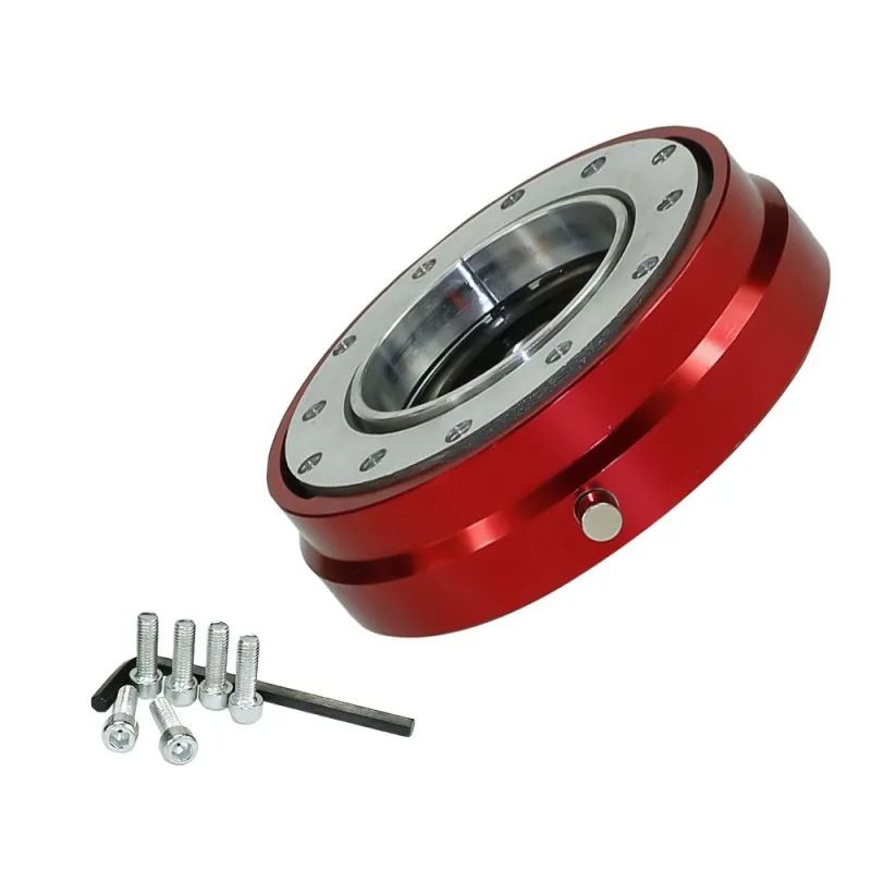 GENERICO - Masa Desmontable PLANA D1 ROJO Universal Volante Auto Karvas