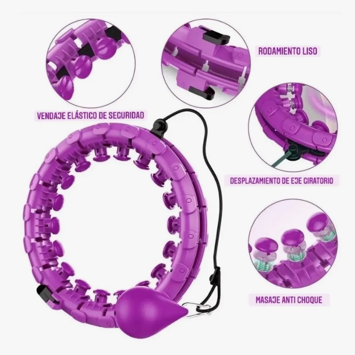 GENERICO - Aro Smart Hula Hoop Ajustable Hasta 120cm