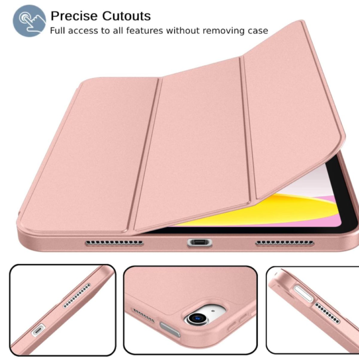 GENERICO - Carcasa Smart Cover Con Ranura Para iPad Air 11 M2 2024 Rosado