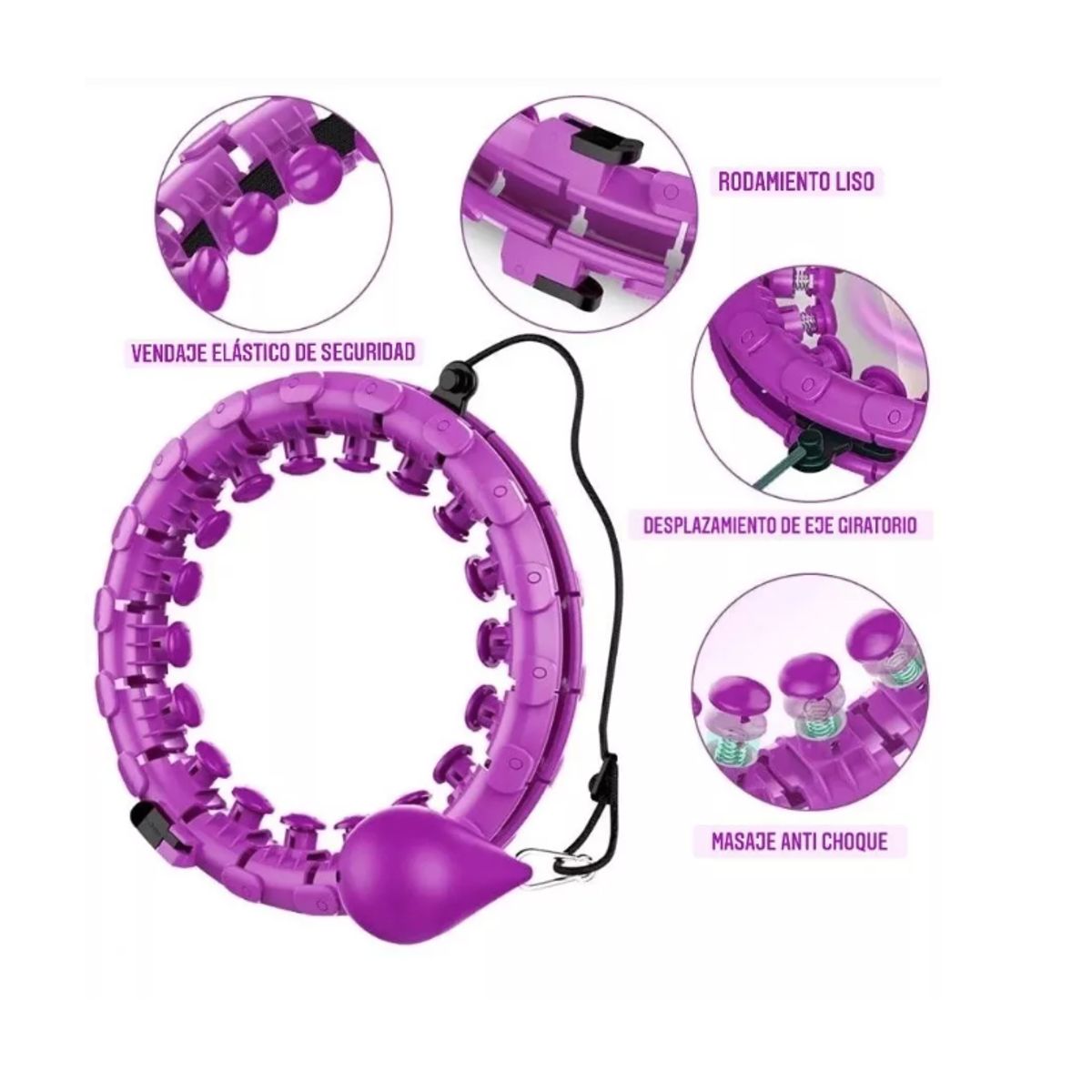 GENERICO - Aro Smart Hula Hoop Masajeador Ajustable 120cm