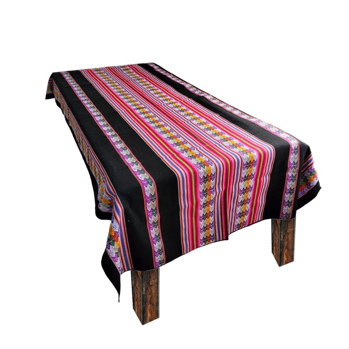 GENERICO - Manta Mantel  Aguayo Andino 1.10 X 2.30 cm Decorativos Negro