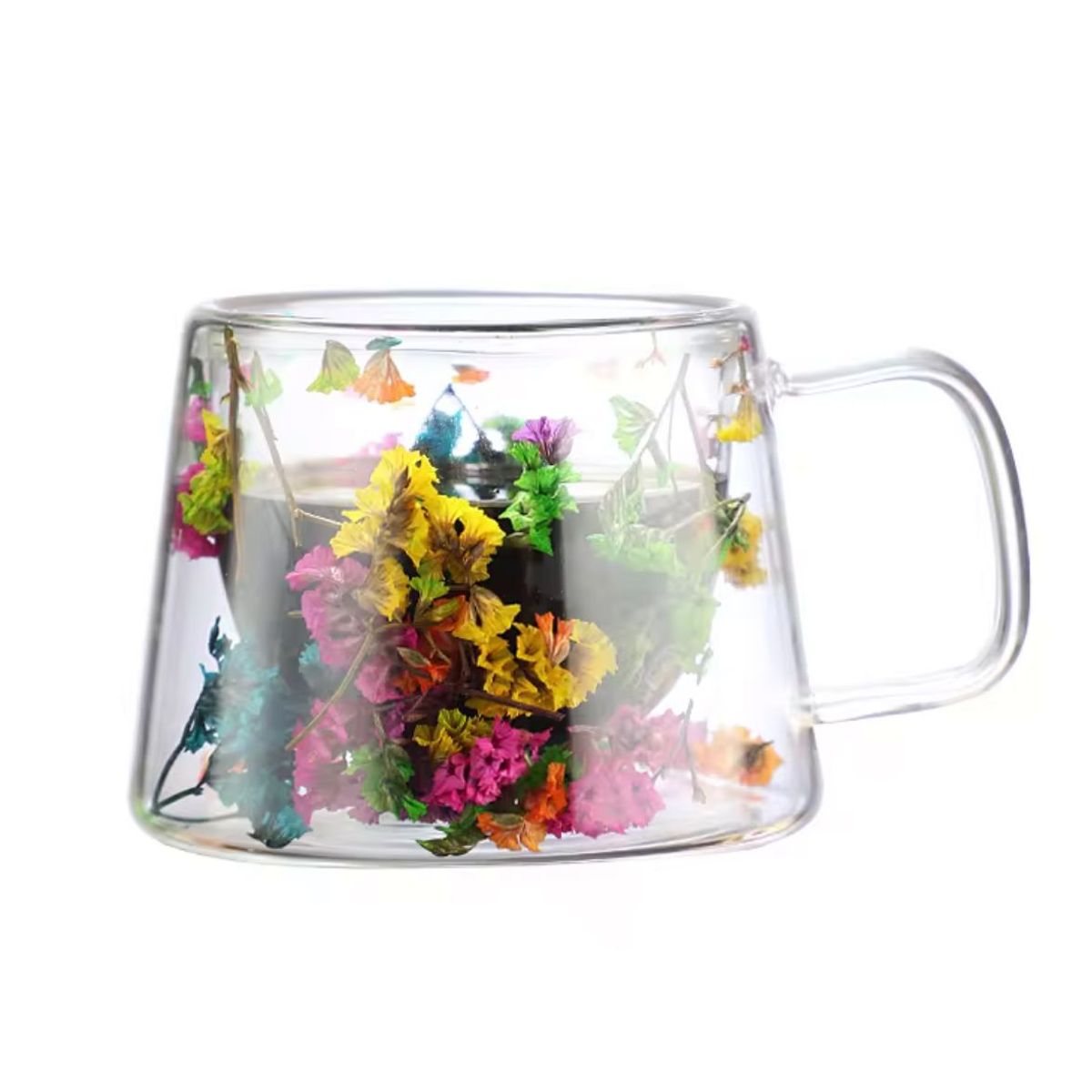 GENERICO - Vaso Doble Fondo Vidrio Transparente 150 Ml Cafe Agua Vino