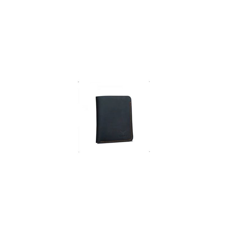 ROYAL - Billetera De Cuero Genuino Cowather Hombre Caballeros Estilo Black
