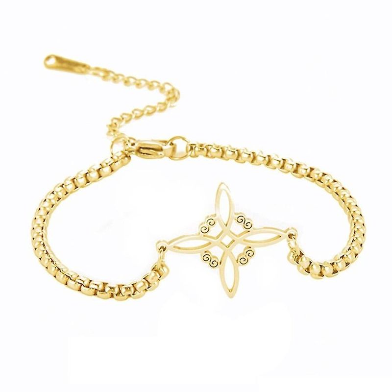 TODOJOYAS - Pulsera Nudo de Bruja Celta Dorada Acero