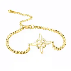 TODOJOYAS - Pulsera Nudo de Bruja Celta Dorada Acero