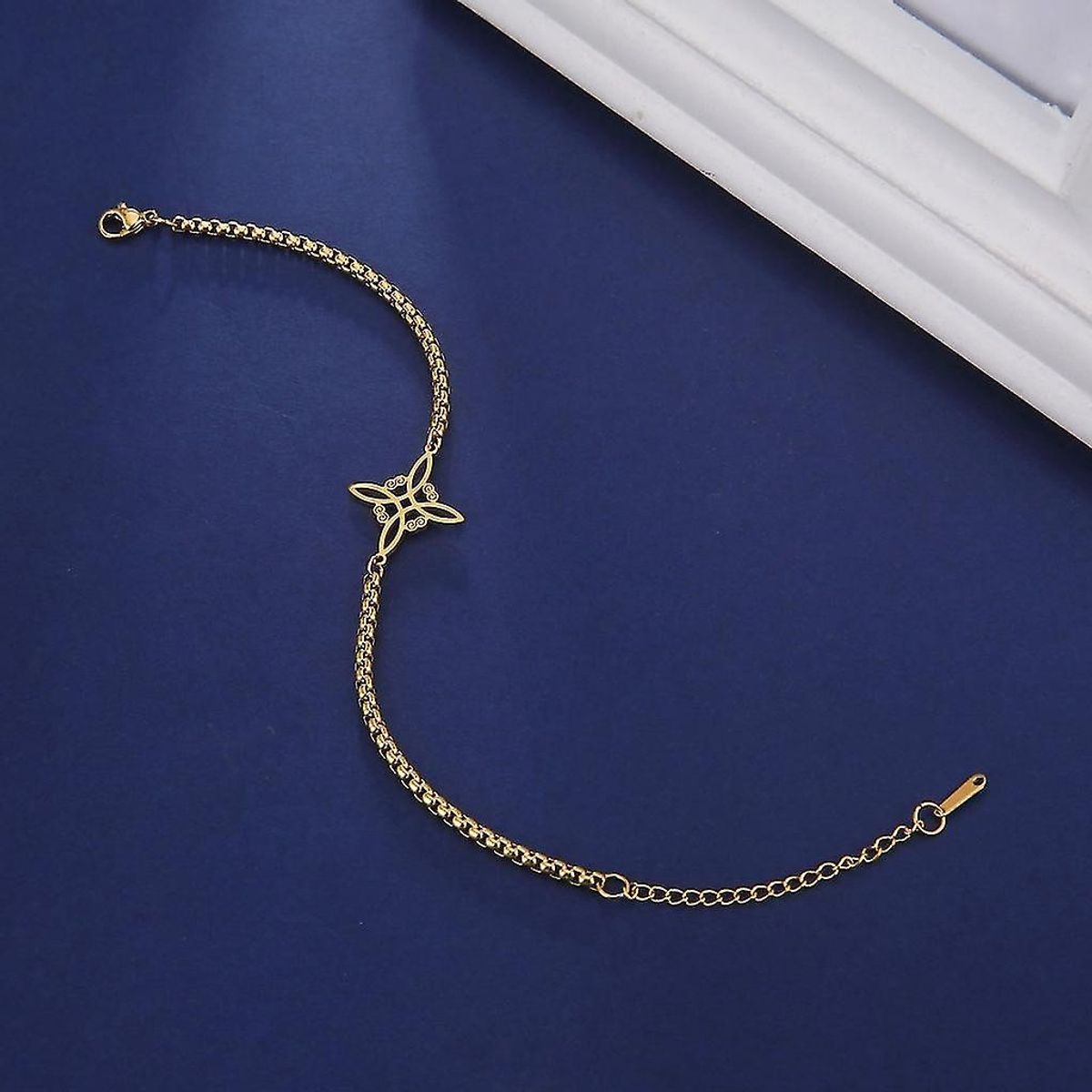 TODOJOYAS - Pulsera Nudo de Bruja Celta Dorada Acero