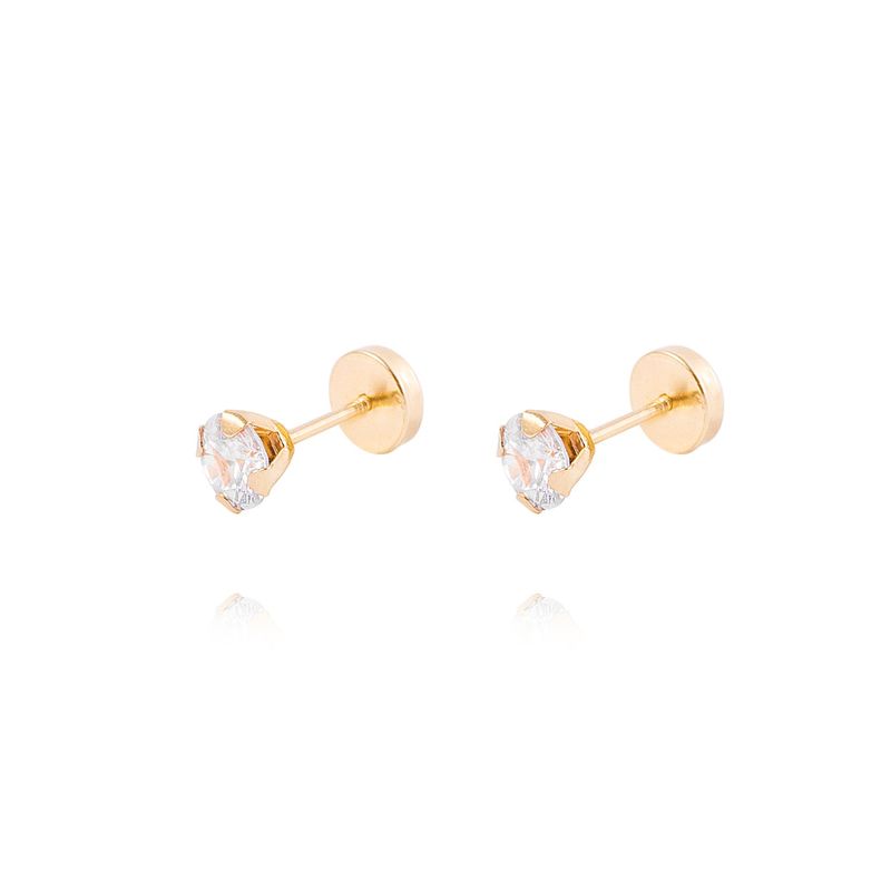 JB JOYAS BARON - Aros de Oro 18kt Circón 5mm