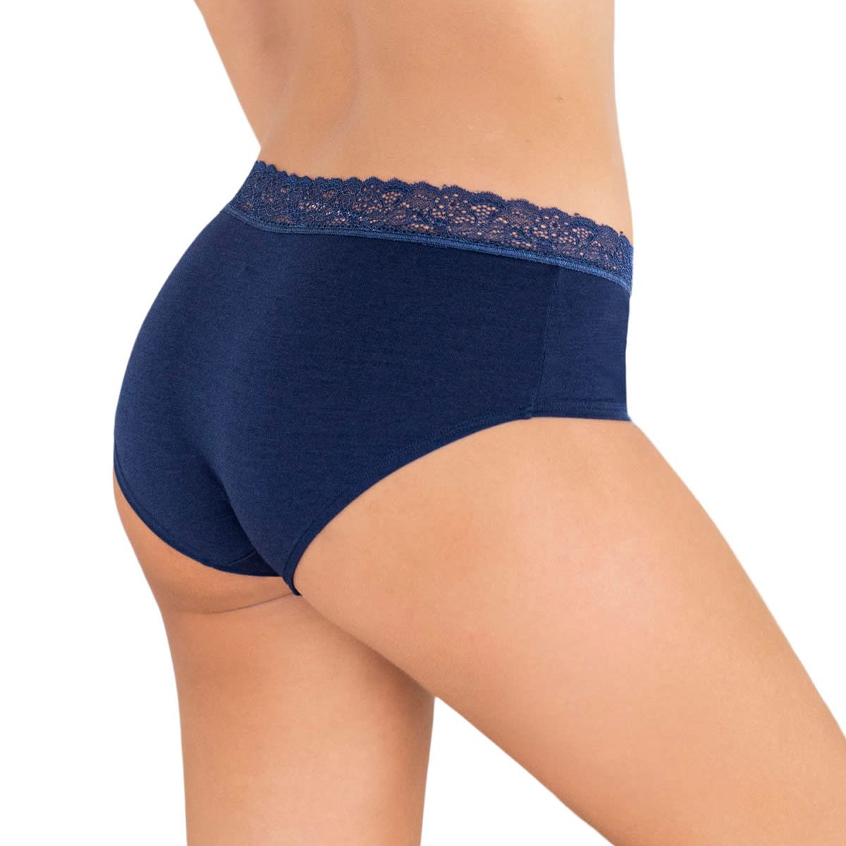 LEONISA - Pack x3 calzones estilo pantaleta total comodidad 12972X3 Azul Claro / Azul Oscuro / Estampado Rayas