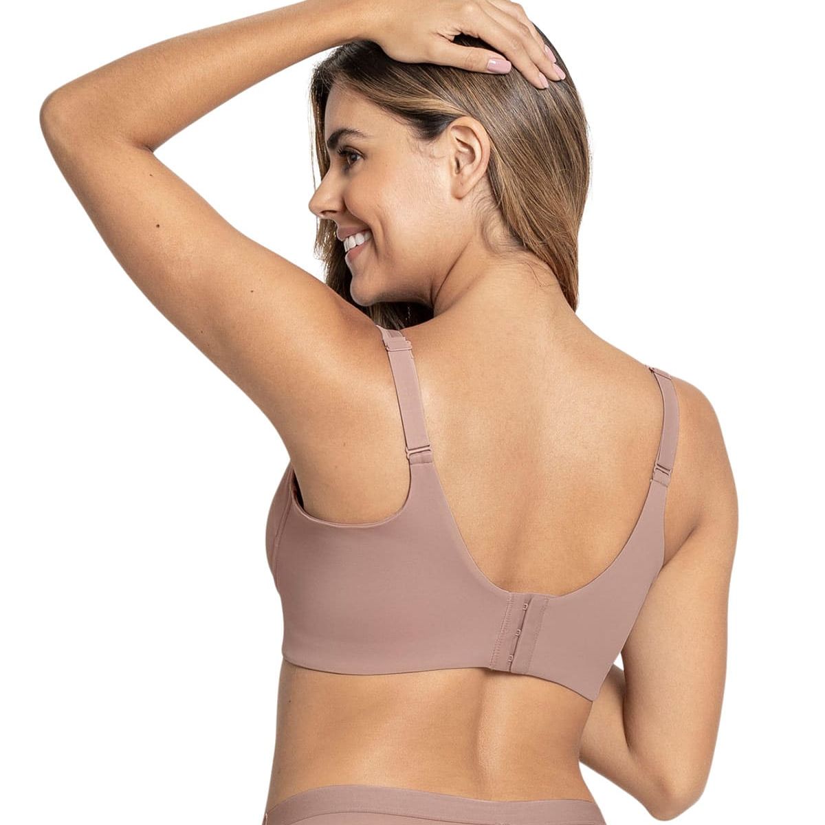 LEONISA - Sostén sin arco ultracómodo de alto soporte y cubrimiento Everyday Bra 091054 Palo De Rosa