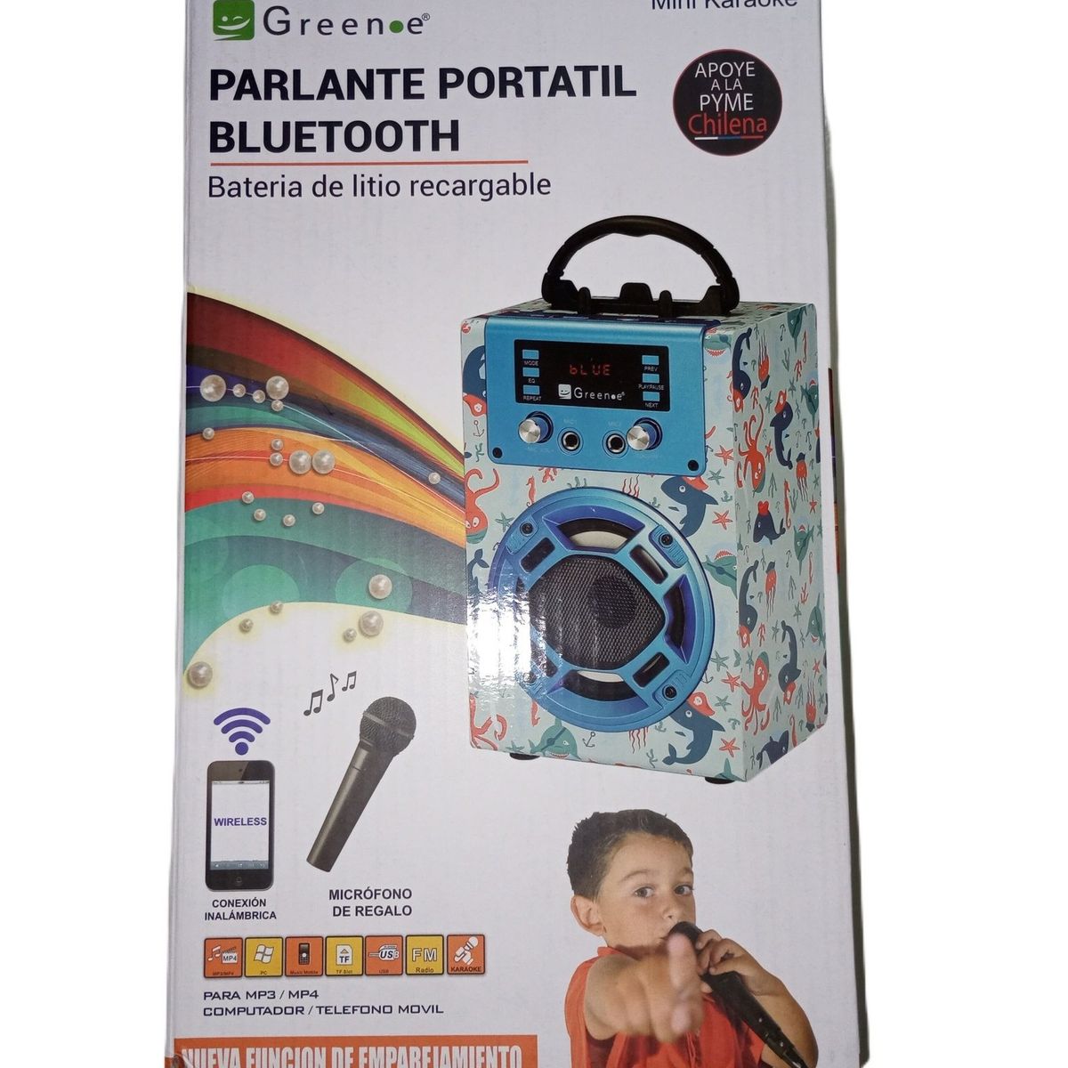 GENERICO - Parlante Portatil Bluetooth mini karaoke Diseño Marino