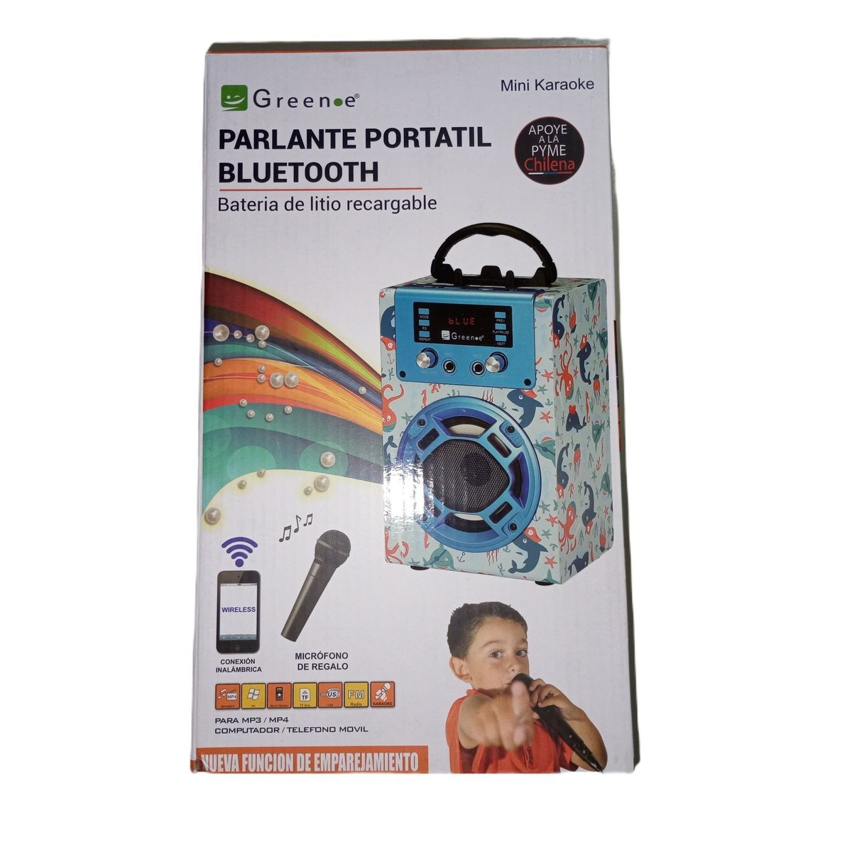 GENERICO - Parlante Portatil Bluetooth mini karaoke Diseño Marino