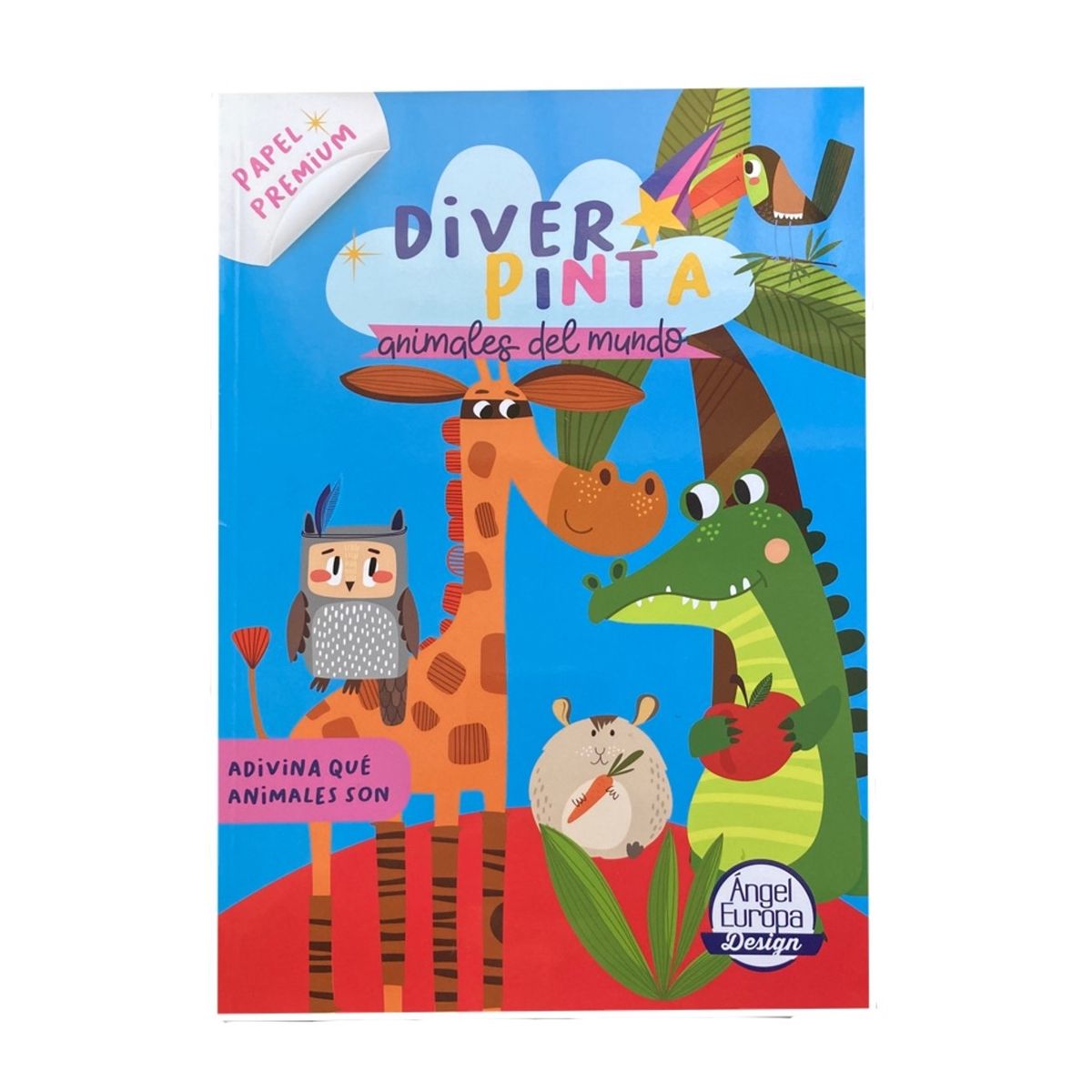 GENERICO - Libro para colorear - Diverpinta - Animales del mundo - Papel Premium