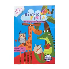 GENERICO - Libro para colorear - Diverpinta - Animales del mundo - Papel Premium
