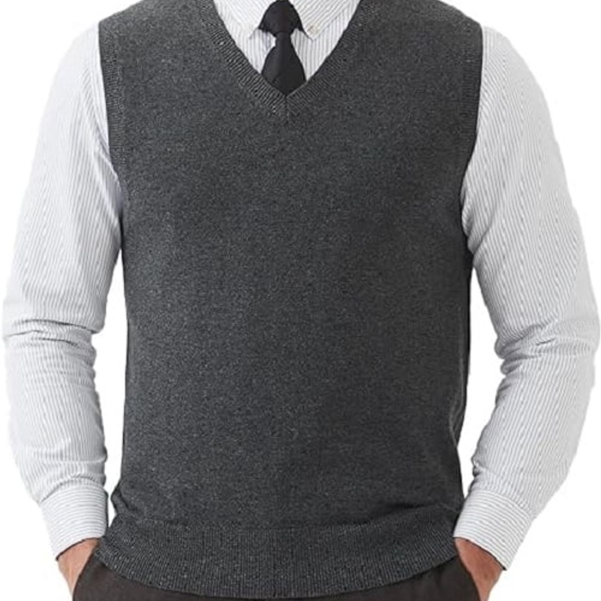 JAYSON - Sweater clásico hombre Sin Mangas Cuello En V Ejecutivo  Algodón