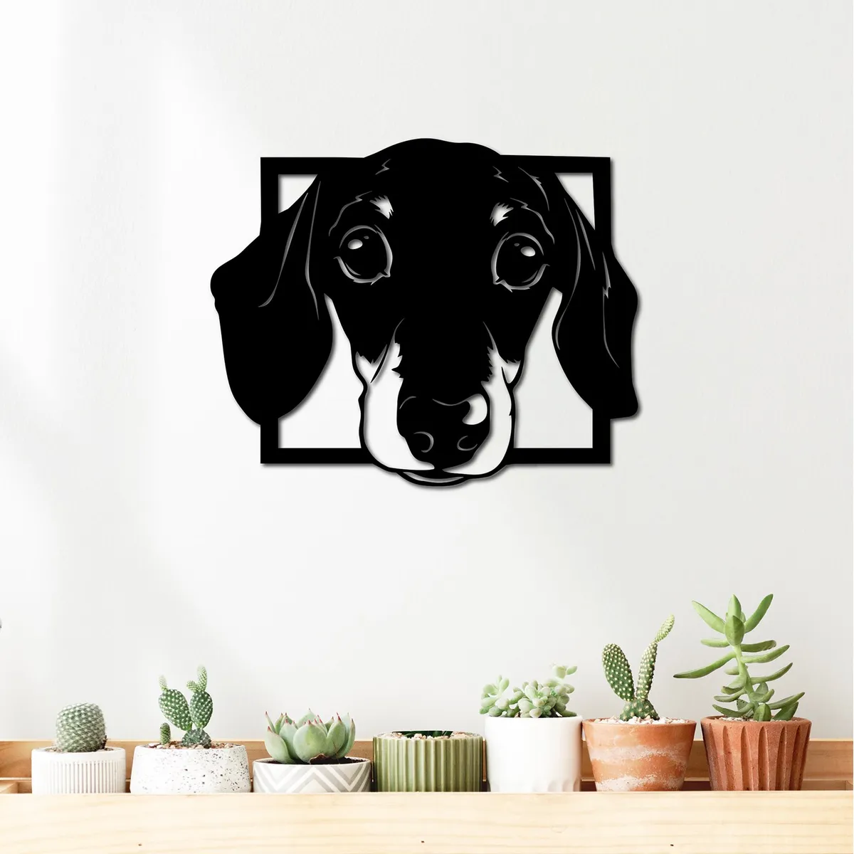 ELAB PROPIA - Cuadro Decorativo Perrito Salchicha - Madera Fun Republic