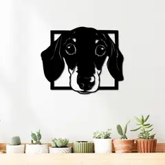 ELAB PROPIA - Cuadro Decorativo Perrito Salchicha - Madera Fun Republic