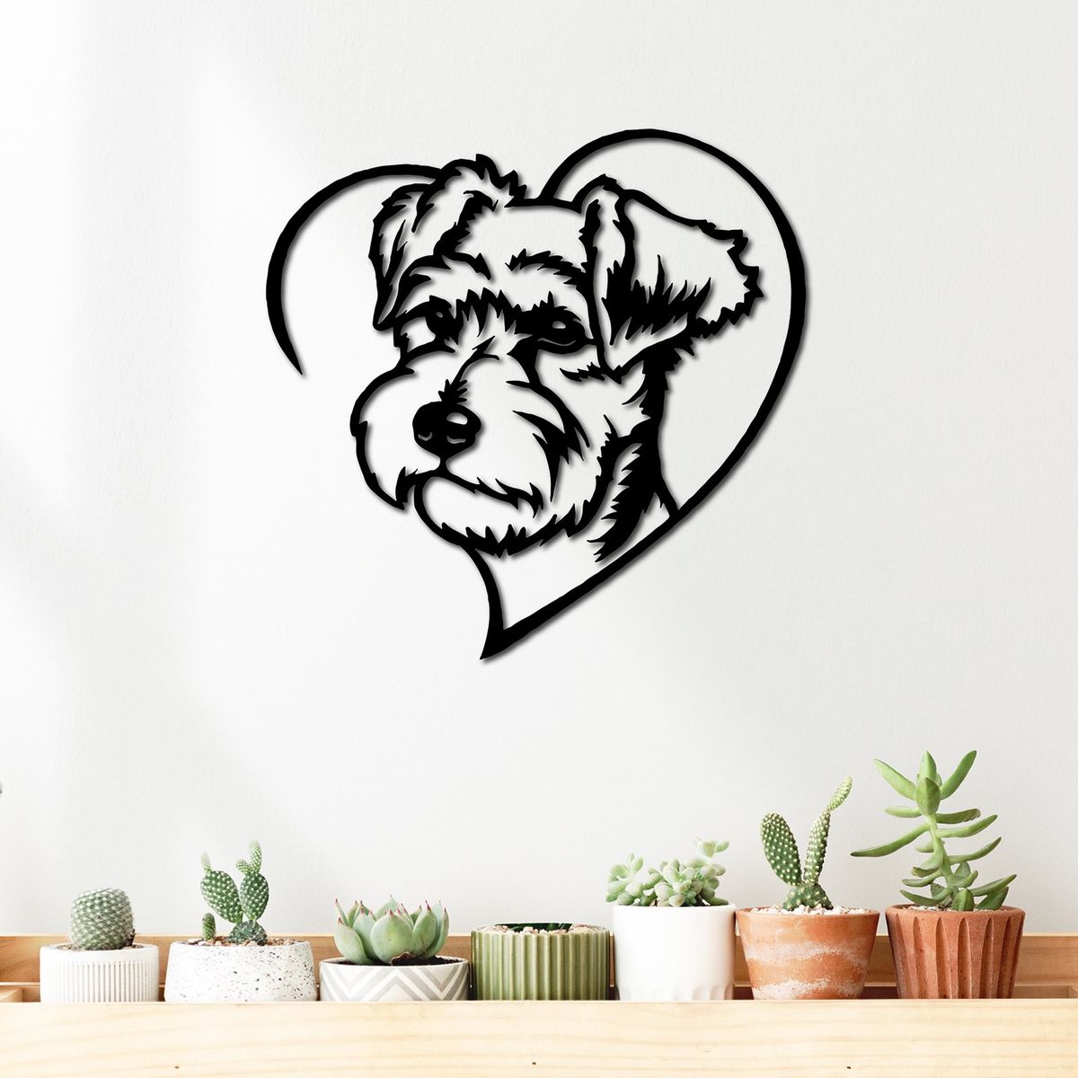 ELAB PROPIA - Cuadro Decorativo Perrito Schnauzer - Madera Fun Republic