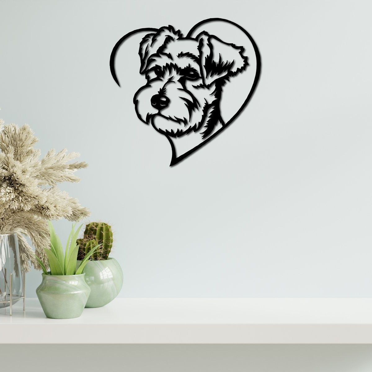 ELAB PROPIA - Cuadro Decorativo Perrito Schnauzer - Madera Fun Republic