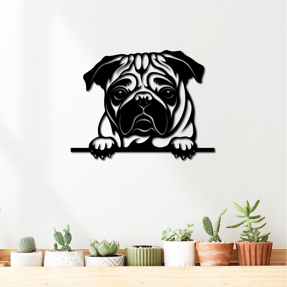 ELAB PROPIA - Cuadro Decorativo Perrito Buldog Inglés - Madera Fun Republic