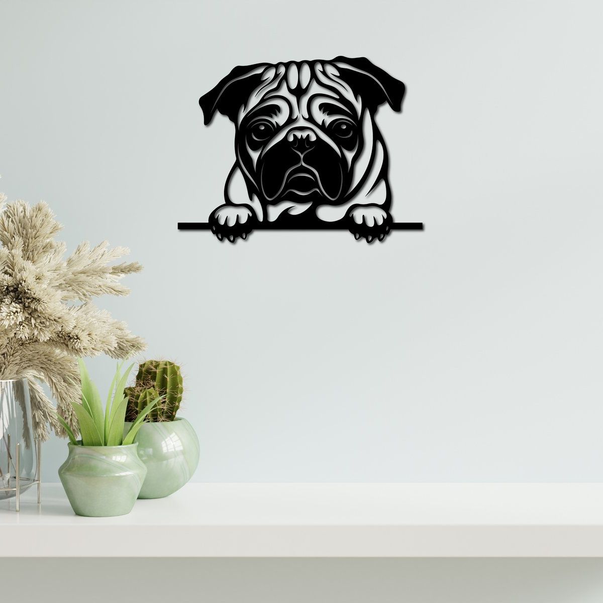 ELAB PROPIA - Cuadro Decorativo Perrito Buldog Inglés - Madera Fun Republic