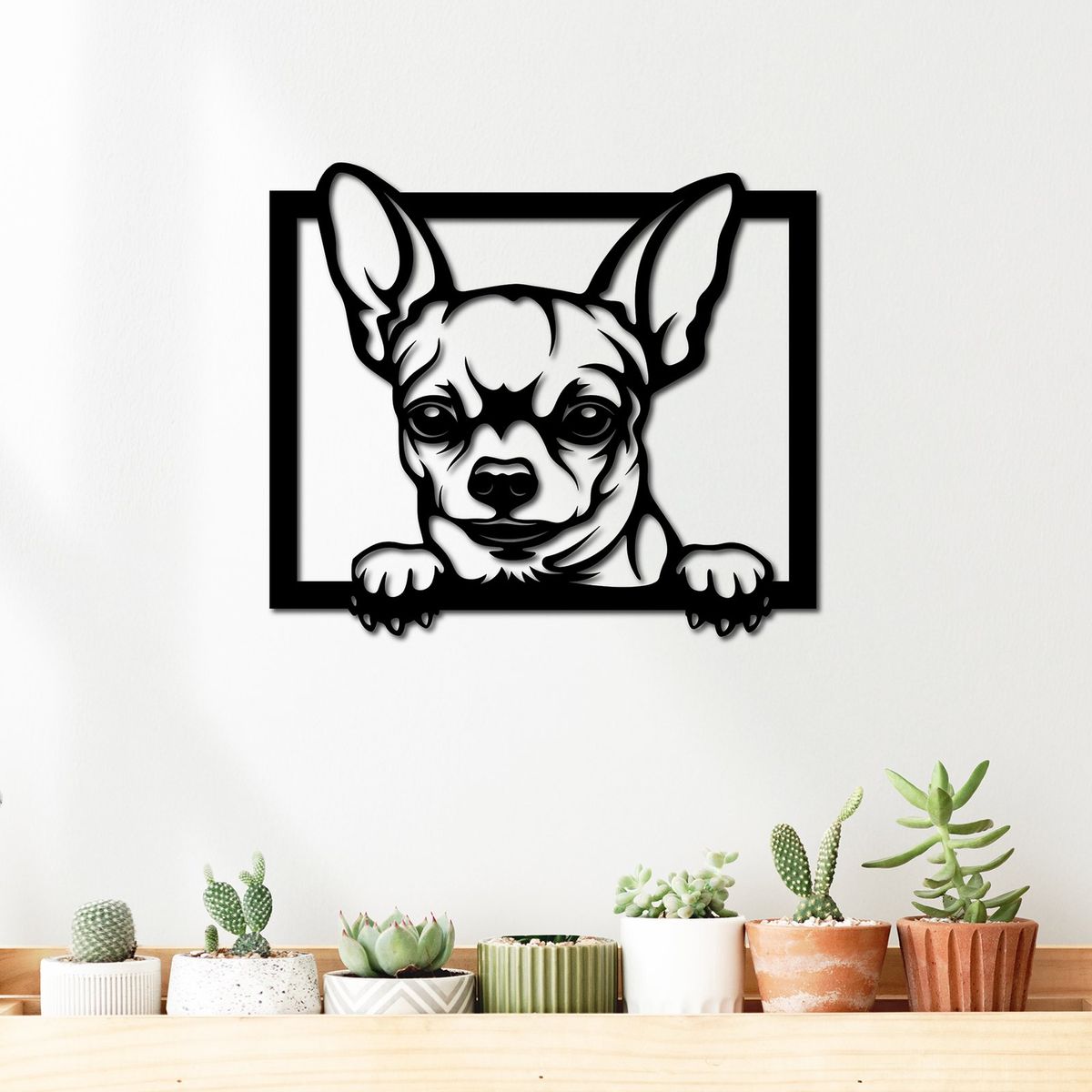 ELAB PROPIA - Cuadro Decorativo Perrito Chihuahua - Madera Fun Republic