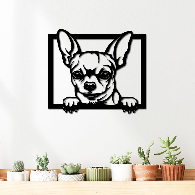 ELAB PROPIA - Cuadro Decorativo Perrito Chihuahua - Madera Fun Republic