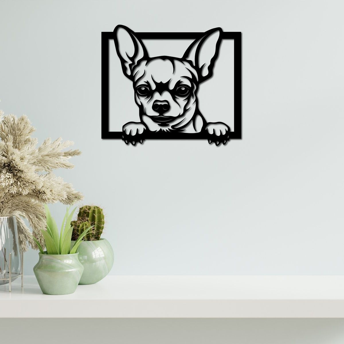 ELAB PROPIA - Cuadro Decorativo Perrito Chihuahua - Madera Fun Republic
