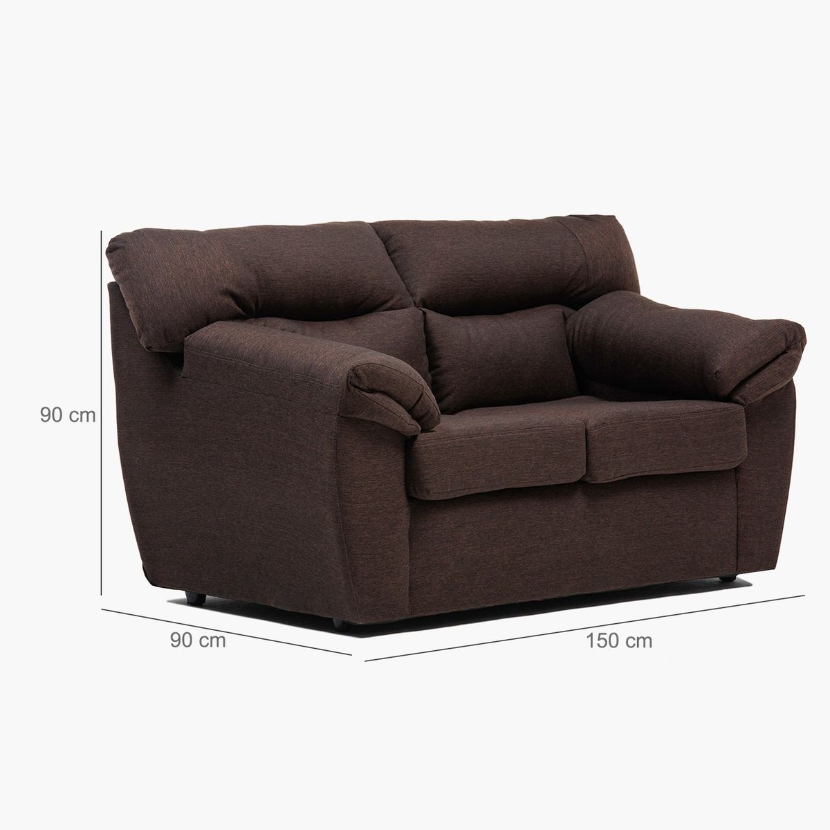 CABSUR - Sofa Zeus 2C Tela Chocolate