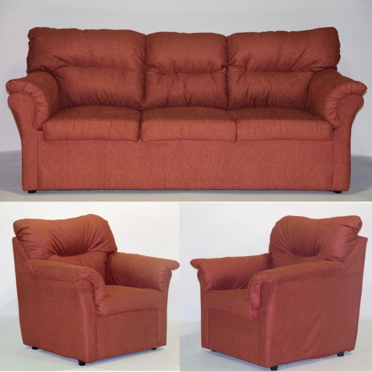 CABSUR - Juego Living Sorrento 3-1-1C Terracota