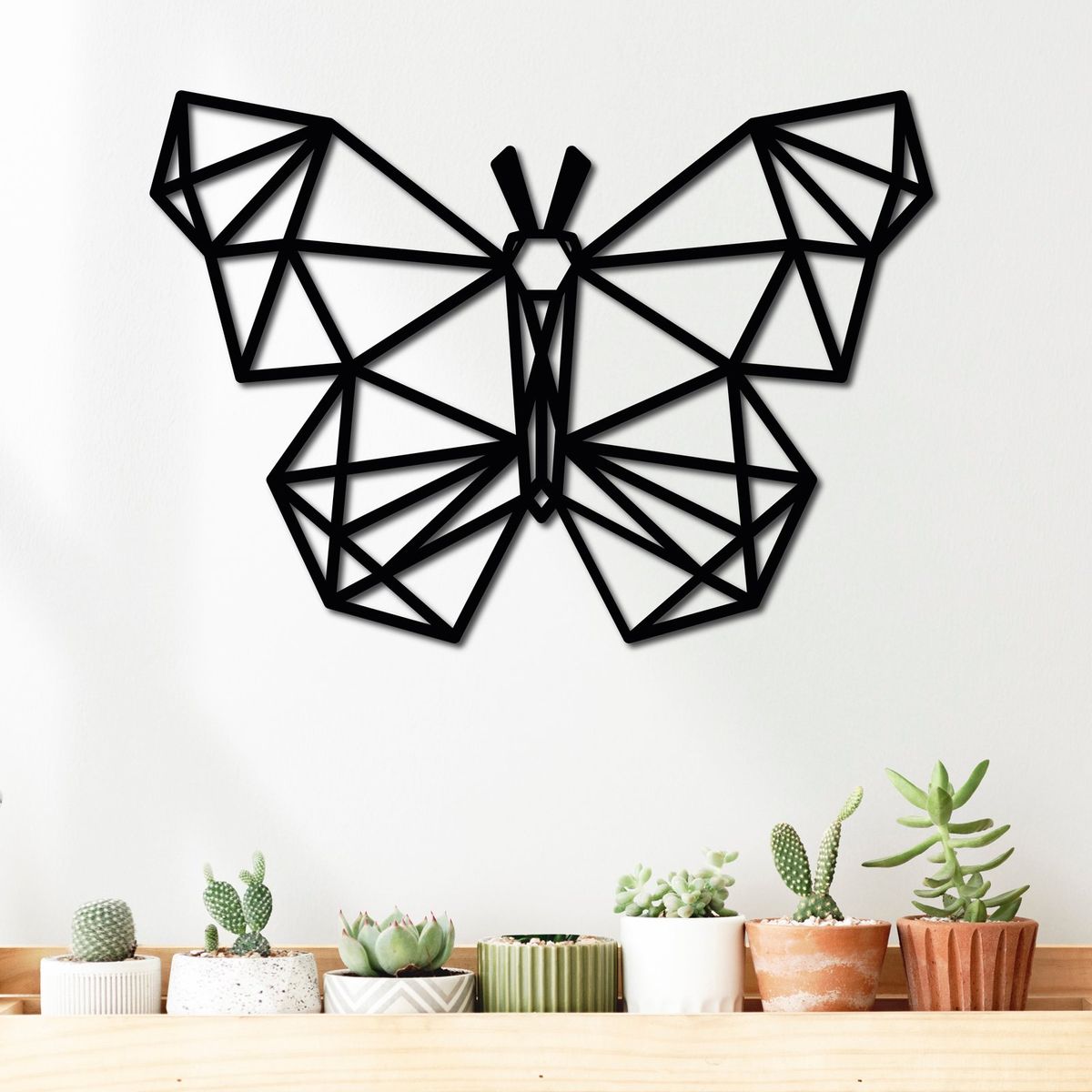 ELAB PROPIA - Cuadro Decorativo Mariposa Geométrica 50x35cm - Madera Fun Republic