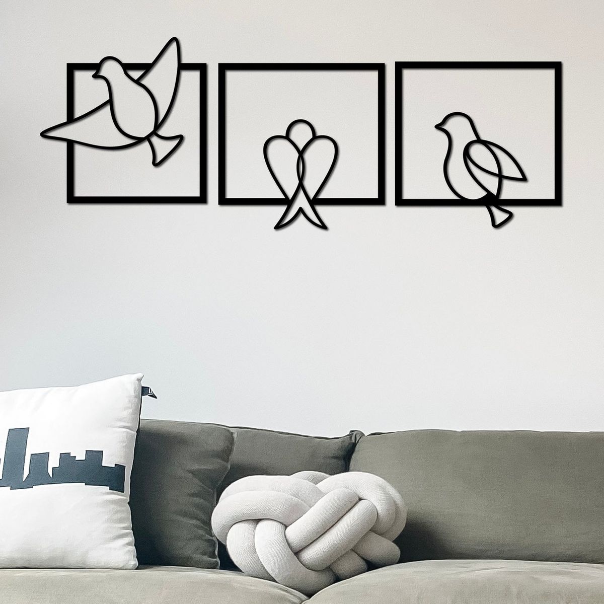 ELAB PROPIA - Set 3 Cuadros Pájaros Palomas - Madera Fun Republic