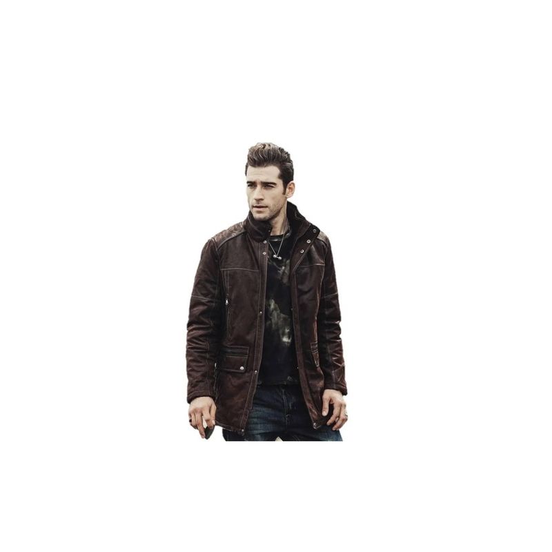 ROYAL - Chaqueta De Cuero Genuino Caballeros Hombre Moda Royal Madriz