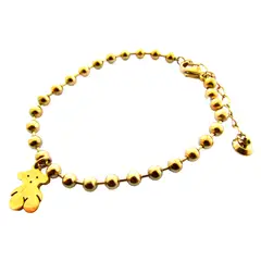 LUXURYJOYAS - Pulsera Oso Adorable Mujer Con Baño De Oro 18kt