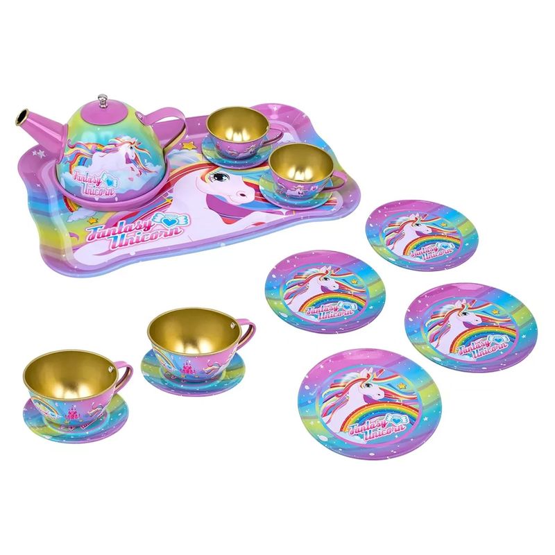 GENERICO - Juego De Té Unicornio Metálico De Juguete Para Niños