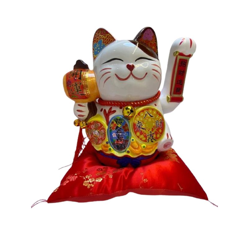 GENERICO - Gato de la suerte grande en cerámica a pilas