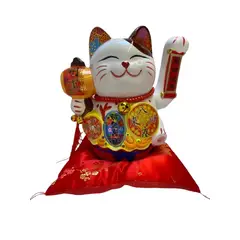 GENERICO - Gato de la suerte grande en cerámica a pilas