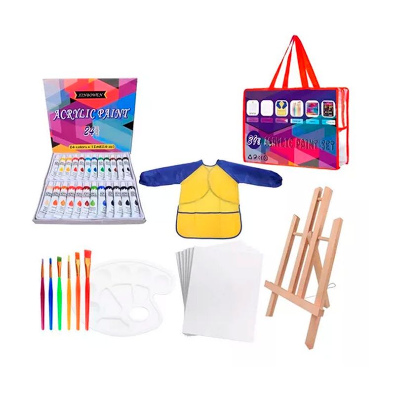 OFERTABKN - Set De Arte 39 Pzs Para Niños Kit Para Pintar Atril Pintura